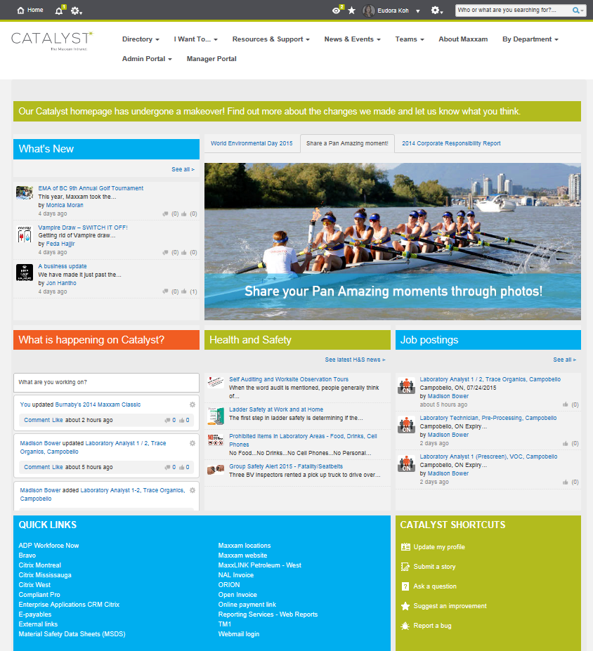 Intranet Ideas from 2015 Intranet Award Winners Maxxam
