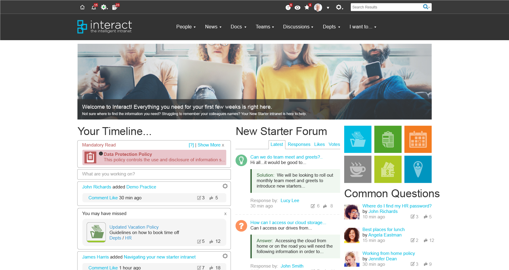 intranet of me new starter homepage
