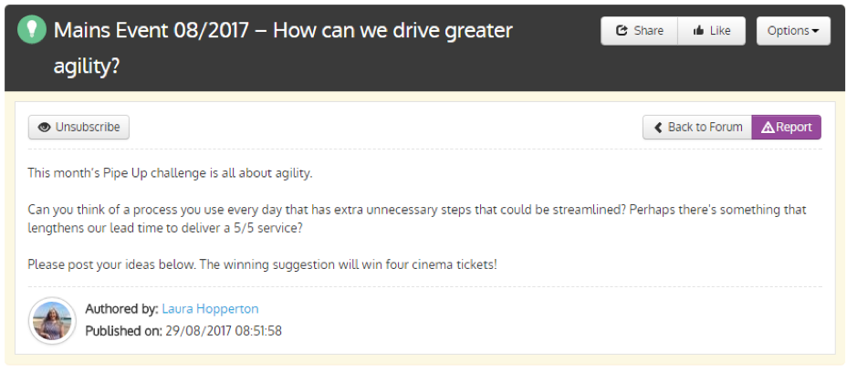 South East Water intranet forum