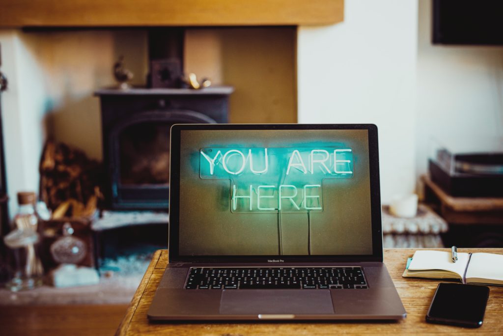 laptop with digital message