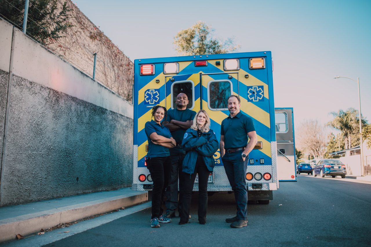 ambulance drivers with ambulance